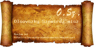 Olsovszky Szemirámisz névjegykártya
